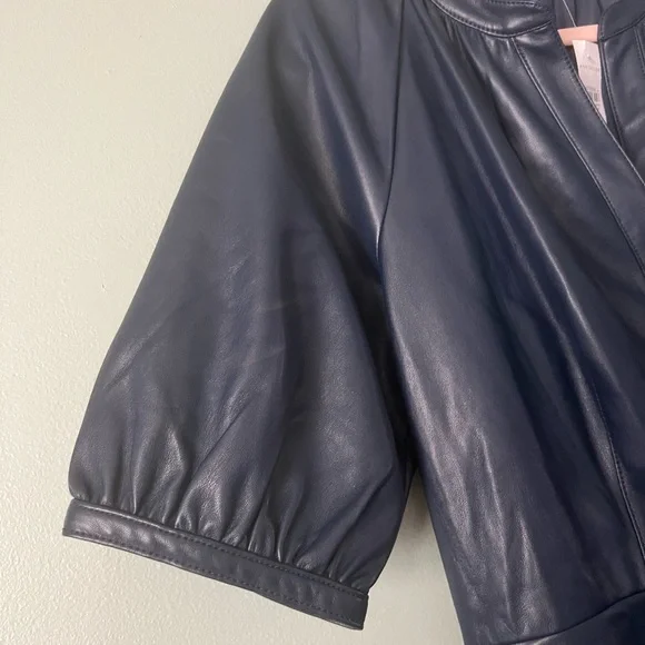 Ann Taylor Blue Faux Leather Dress - Picture 6 of 11